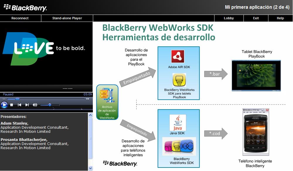 Webcast sobre desarrollo de aplicaciones para Blackberry PlayBook ¡Empieza a desarrollar ahora!