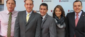 En la foto de izquierda a derecha: Luis Signoret, técnico especializado de la compañía; Juan Marrero, gerente de marketing para Latinoamérica; Jean-Pierre Cecillon, gerente regional de Kingston para Sur América; Claudia Ocampo, gerente de Relaciones Públicas para Latinoamérica y Miguel Orjuela, gerente para Colombia.