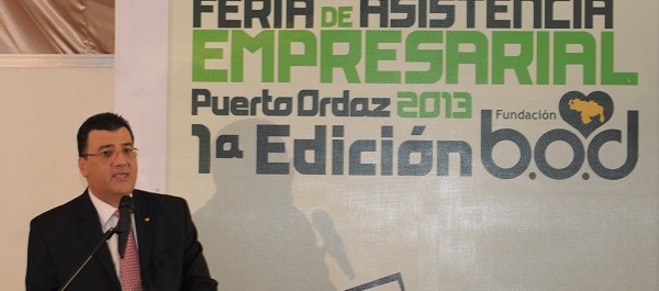 Andrés Pérez Capriles, Vicepresidente Ejecutivo de Negocios de B.O.D.-Corp Banca, durante la inauguración de la Feria de Asistencia Empresarial, en Puerto Ordaz.