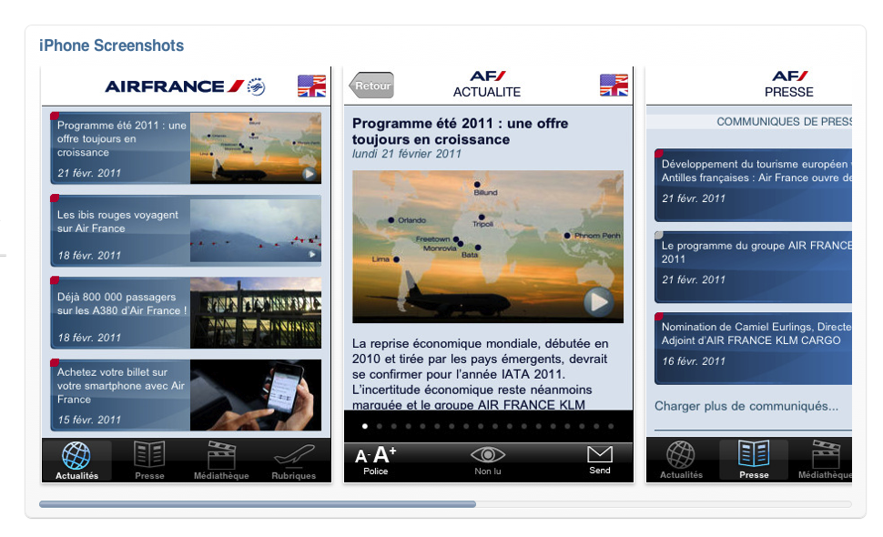 Screen shot Air France