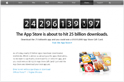 Apple  iTunes  25 Billion App Countdown