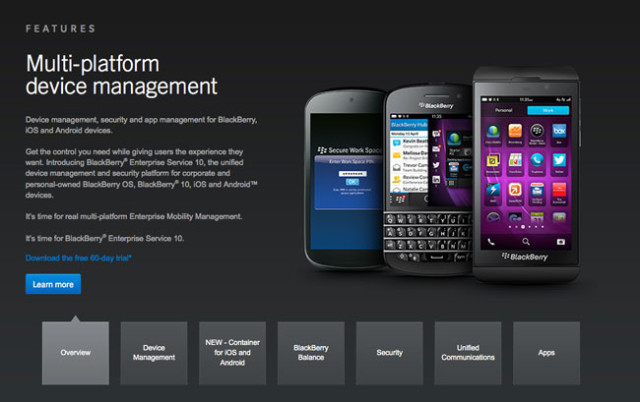 BlackBerry iOS Android