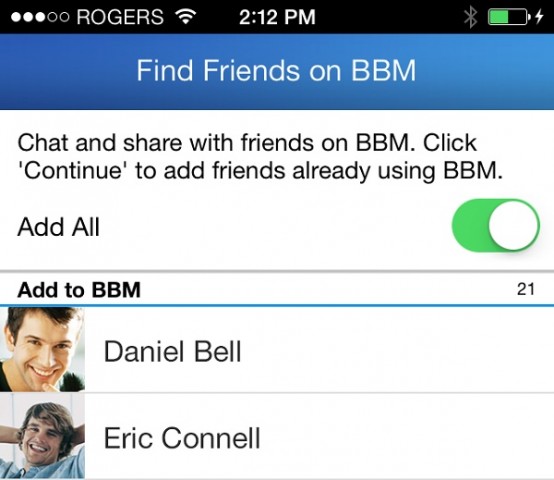 Encontrar Amigos con BBM