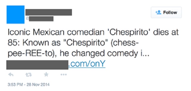 Tweet Chespirito