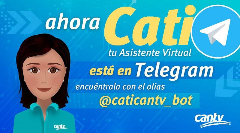 Cantv activó Cati, Tu Asistente Virtual a través de la mensajería instantánea de Telegram